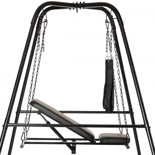 Adjustable Sex Chair with Stand Leather Sex Swing with Stand Heavy Steel Throne gallery
