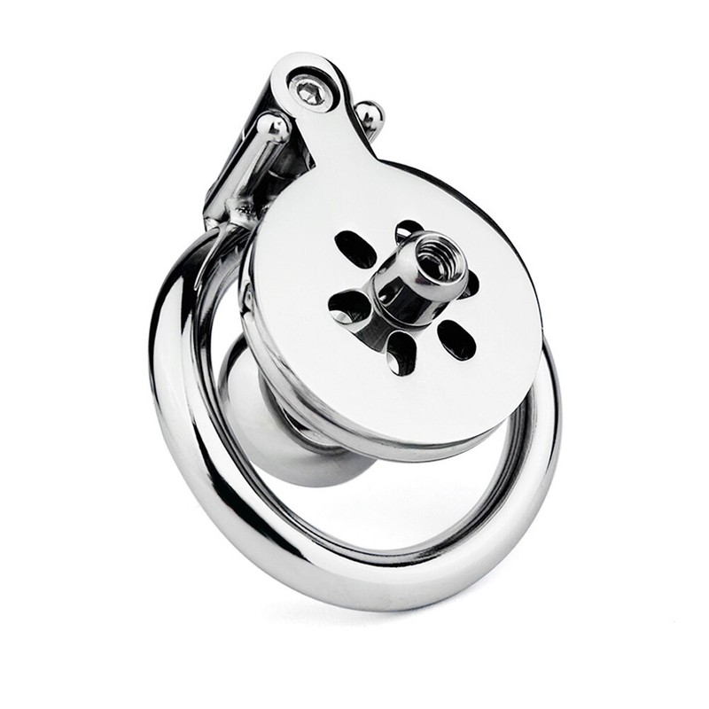 Stainless Steel Inverted Negative Male Chastity Cage Device Cylinder Ring Lock gallery
