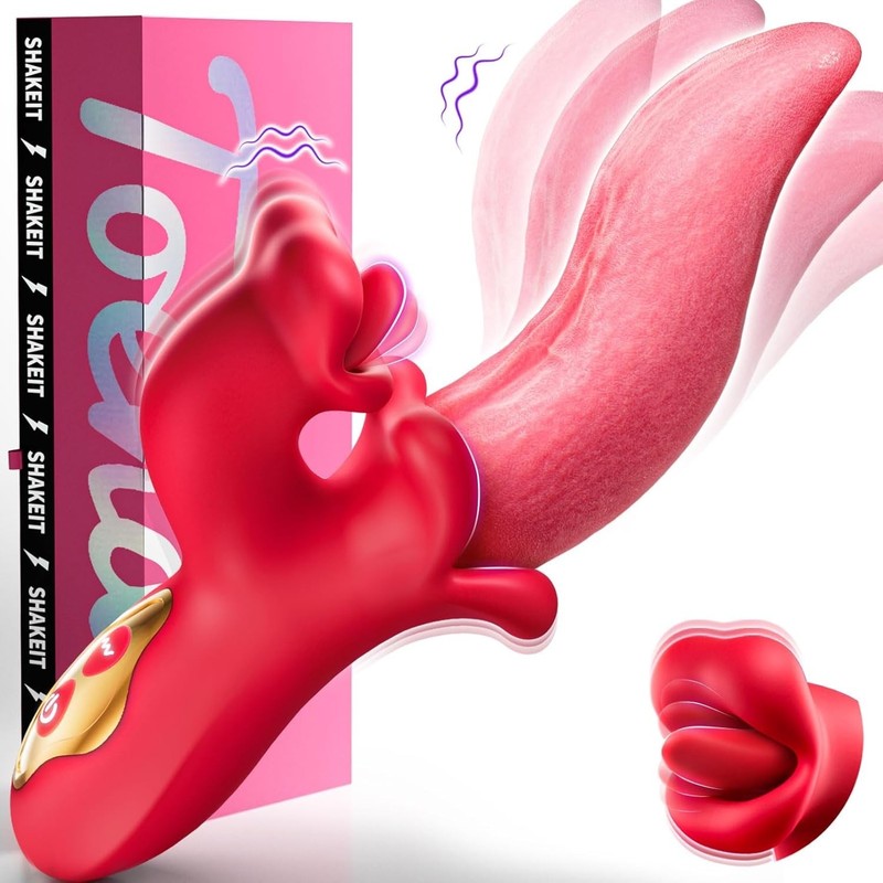 G Spot Vibrator Tongue Toy for Women Flapping Licking Sucking Vibrating Dildo