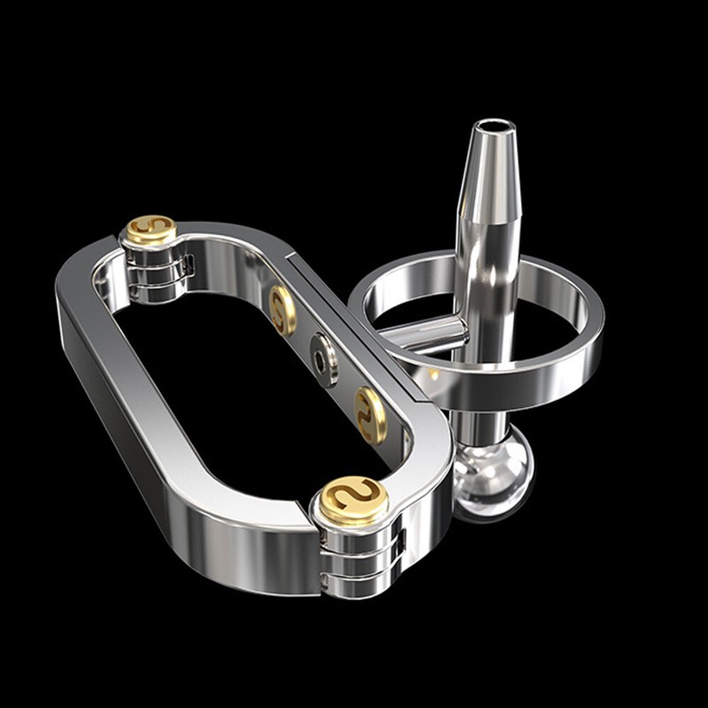 2024 Stainless Steel Metal Steampunk Male Chastity Device PA Cage Ring Belt New