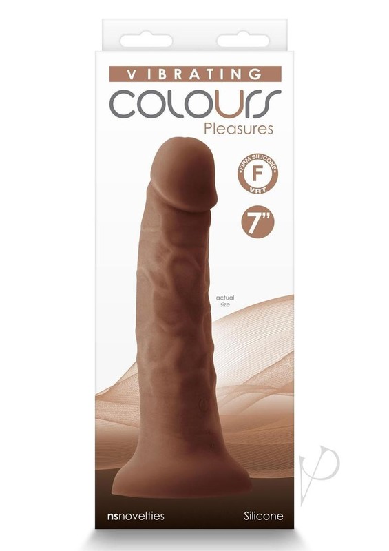 Colours Pleasures Silicone Vibrating Dildo 7in – Chocolate