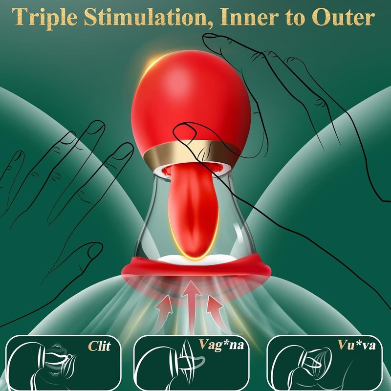 Vibrator Adult Sex Toys for Women - 5IN1 Sucking Vibrator Rose Sex Toy, 3 Suckin gallery