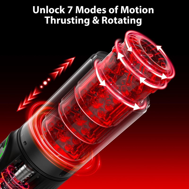 Male Masturbator Penis Pump - AI Powered Pocket Pussy Sex Toys Black Red gallery