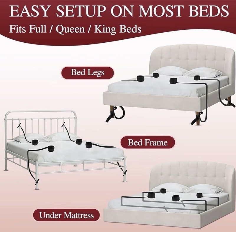 Bed Restraint Kit & Wearable Vibrating Panty Remote/App Control Set gallery