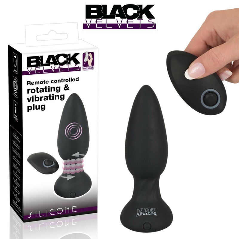 Black Velvets Remote Controlled Rotating & Vibrating Plug Anal Vibrator Toy