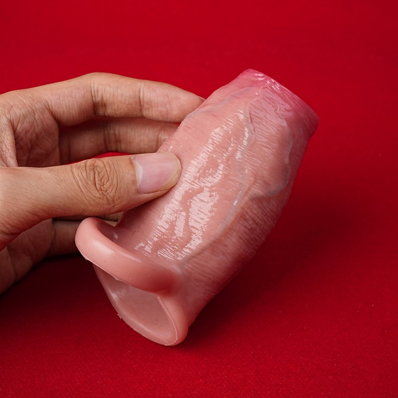 Open Ended-Penis-Sheath-Cock Extender-Erection-Enlarger-Enhancer-Sleeve-Girth US
