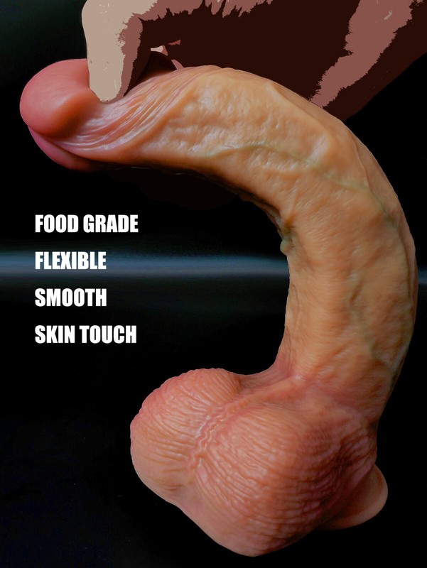 9 INCH Liquid Silicone Realistic Dildo Skin Feeling Huge Penis Suction Big-Dick gallery