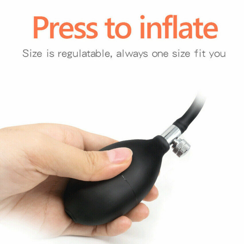 Inflatable Dildo Anal Beads Butt Plug Male Prostate Massager Cock Penis Ring gallery