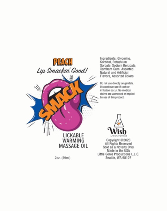 Smack Warming and Lickable Massage Oil – Peach 2 Oz