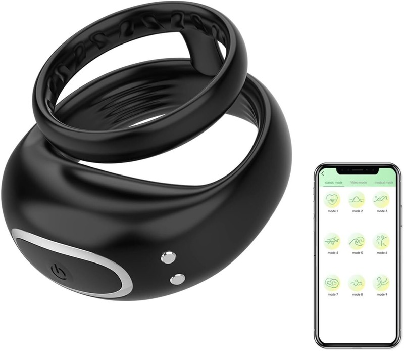 APP Lock Penis Cock Ring Vibrator Delay Masturbator Adult Sex Toy for Couple Men