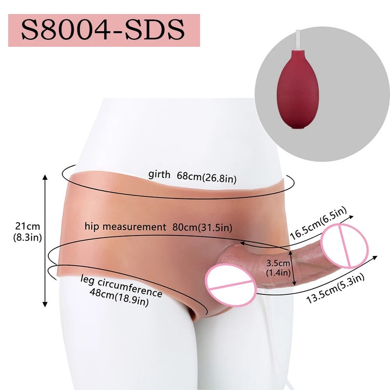 Silicone Skin Touch Box Short With 9.45 »Squirt Solid Dildo Strap-on For Lesbian