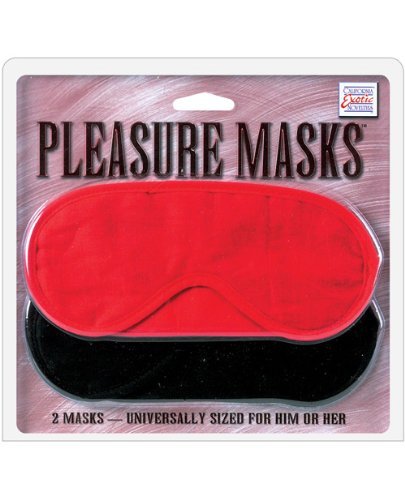 Pleasure Masks 2 Pack Universally Sized for Him and Her Red and Black