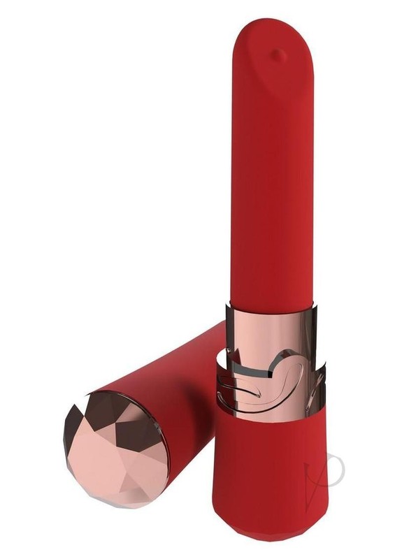 Loveline Dahlia 10 Function Silicone Lipstick Vibrator - Red gallery