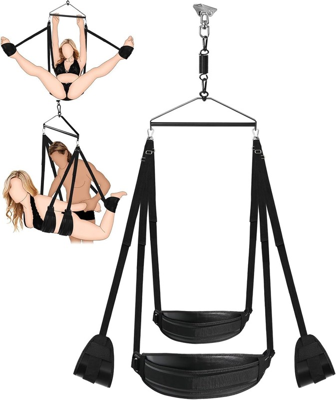 BDSM Sex Swing Adult Sex Toys 360 Spinning Ceiling Hanging Slings Pads 800 lbs
