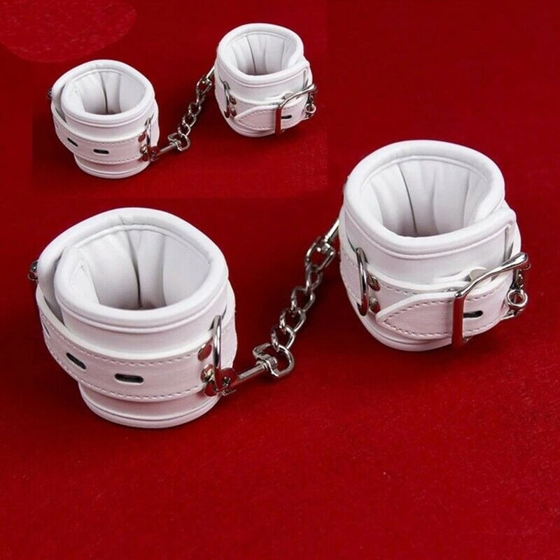 PU Leather Handcuffs&Ankle Cuffs&Collar Restraint Kit Set Bondage BDSM Sex Toy gallery