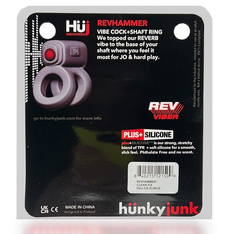 Oxballs Hunky Junk Revhammer Clear Ice Vibrating Cock Ring, New gallery