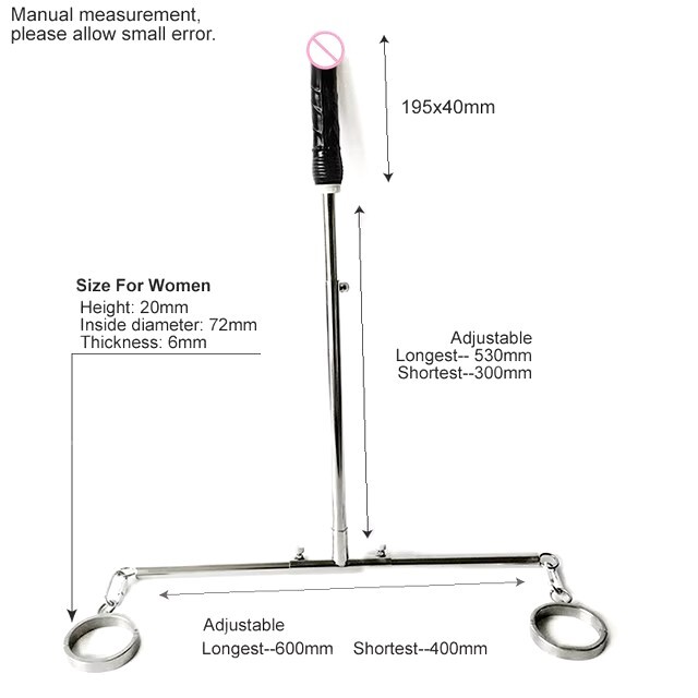 Metal Frame BDSM Device Ankle cuffs Dildo Anal Plug Spreader Open Leg Sex Toys