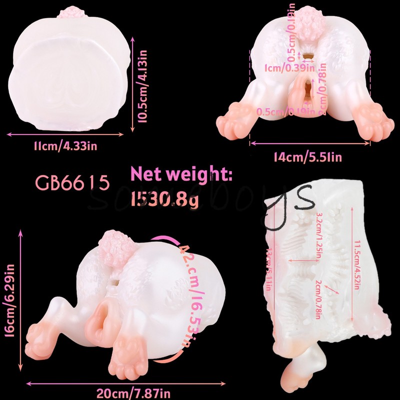 Silicone Dual Channel Male Masturbator Lifelike Dragon Ass Pussy Onahole For Men gallery