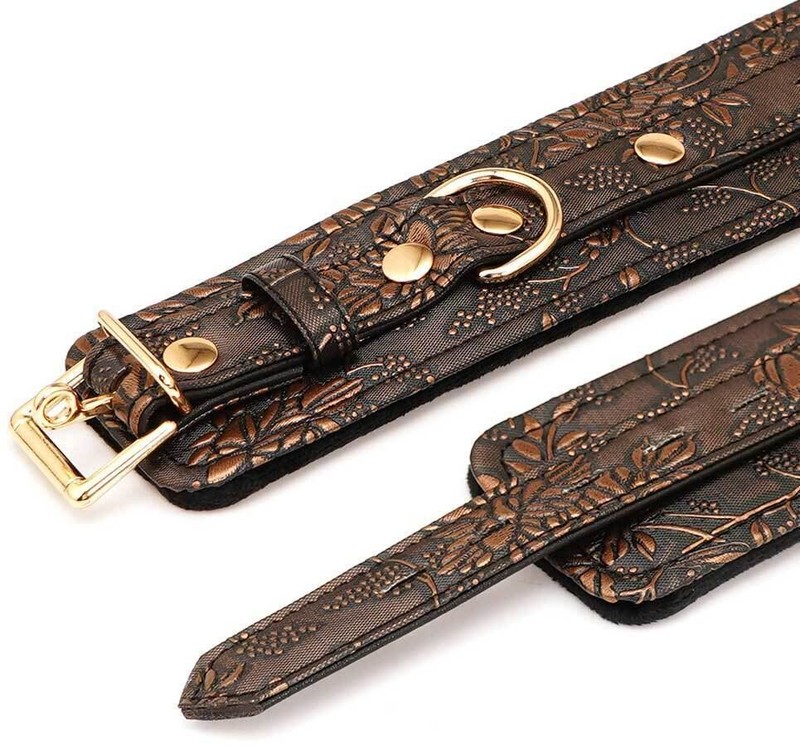 Faux Leather Floral Print Wrist Restraints gallery