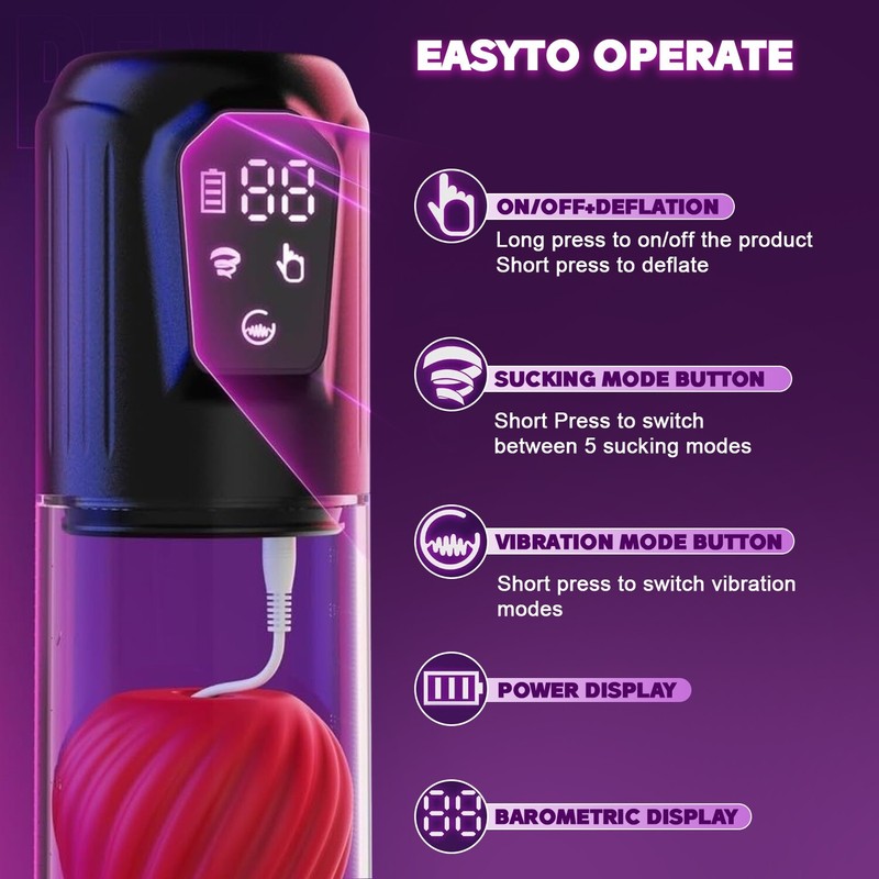 Automatic Vacuum Suck Vibrate Penis Pump Enhancer Male Penis Enlarger Growth USA gallery