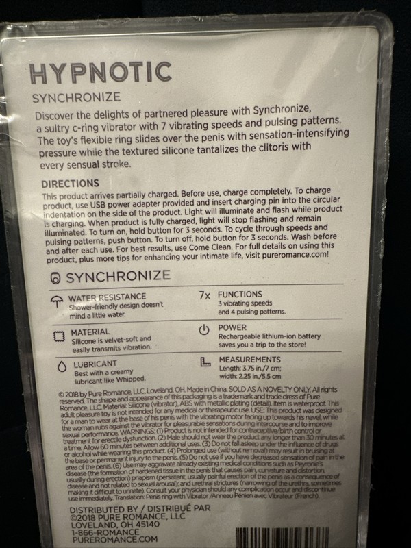 Pure Romance Hypnotic Synchronize plus Free Gift included gallery