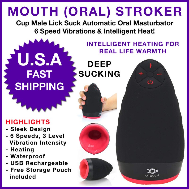 Oral Sex Masturbator for Men Handjob Blowjob Cup with 6 Speed Vibrating & Heat