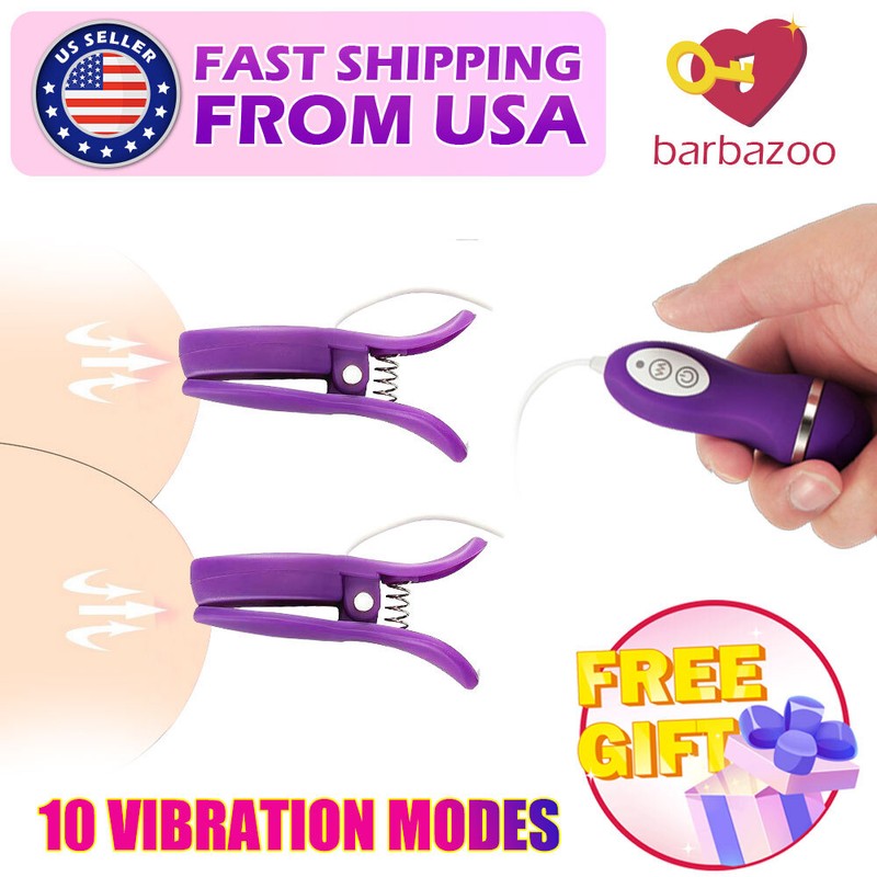 Vibrating Breast Nipple Clamps Clit Clip SM Bondage-Sex-toys for-Couples-Women