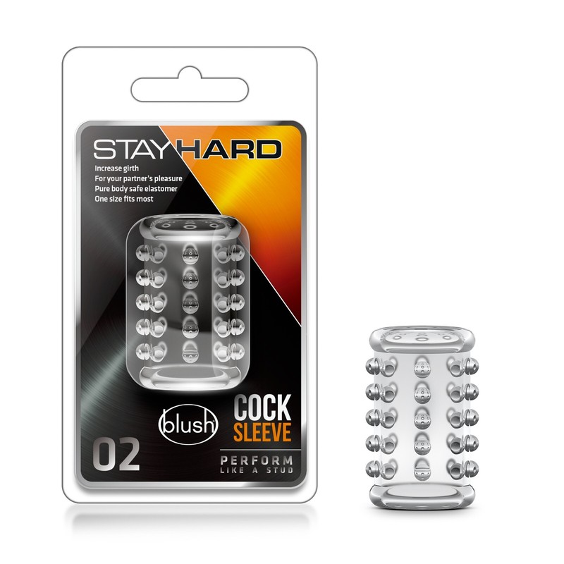 Blush Stay Hard Cock Sleeve Male Pleasure Enhancement – Soft And Stretchy-Clear