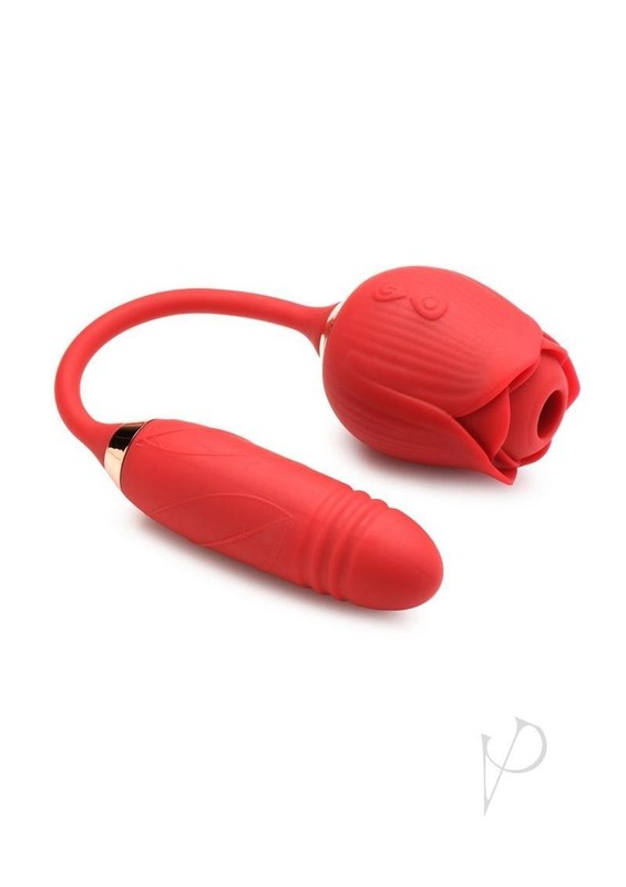 Bloomgasm Romping Rose 10X Rechargeable Silicone Suction Rose & Thrusting Vibrat gallery
