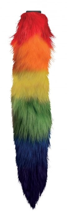 LGBTQ Gay Lesbian Pride Interchangeable Rainbow Fox Tail Attachment Furry Pet Pl
