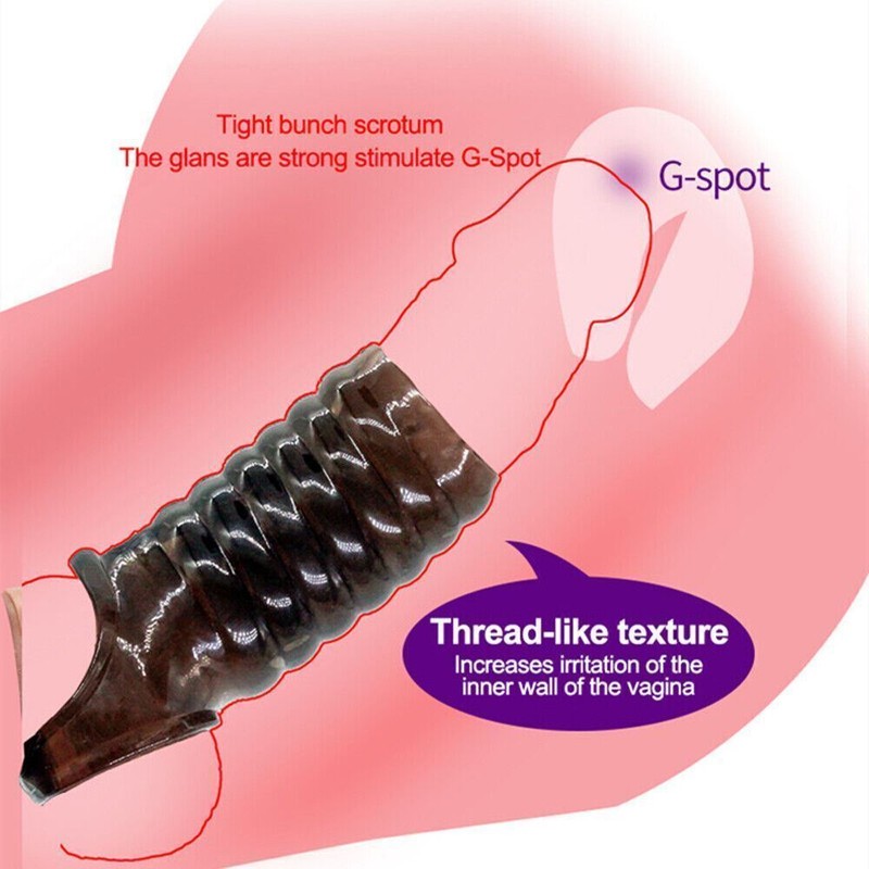2pcs Penis Sleeve Cock Dick Cover Penis Sheath Condom Extender for Men Sex Toys gallery