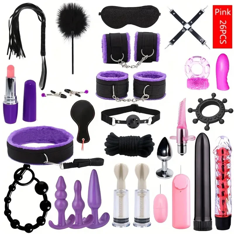 26 PC Ultimate Bondage BDSM Set Sexual Health Toy Set