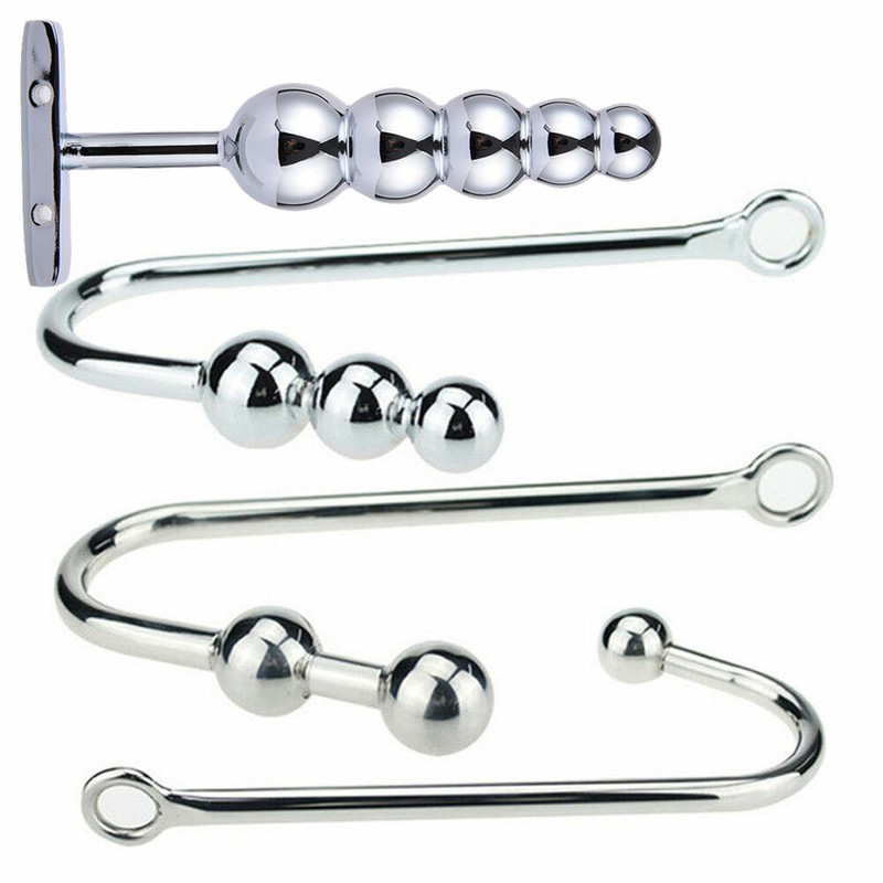 Anal Rope Hook Ball Restraints BDSM Stainless Steel Toy Adult Play Game NEW L02