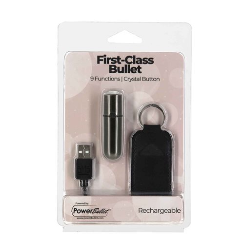 PowerBullet First Class Rechargeable 9 Function Mini Bullet Vibrator w/ Crystal