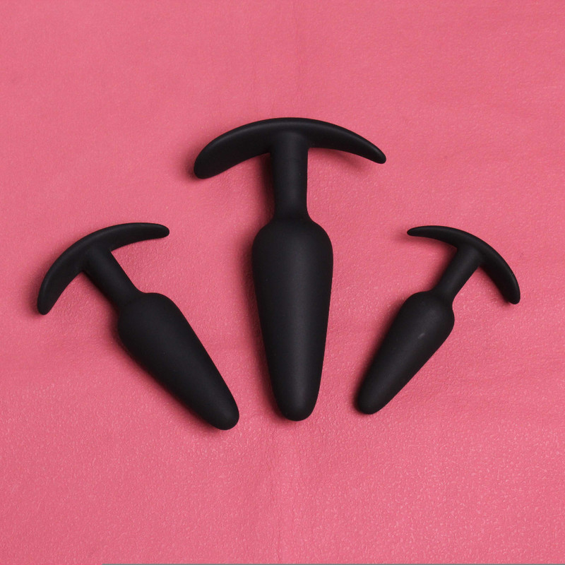 3 PCS Black Silicone Anal Butt Plug Set Trainner Expander Kit G-spot SexToys gallery