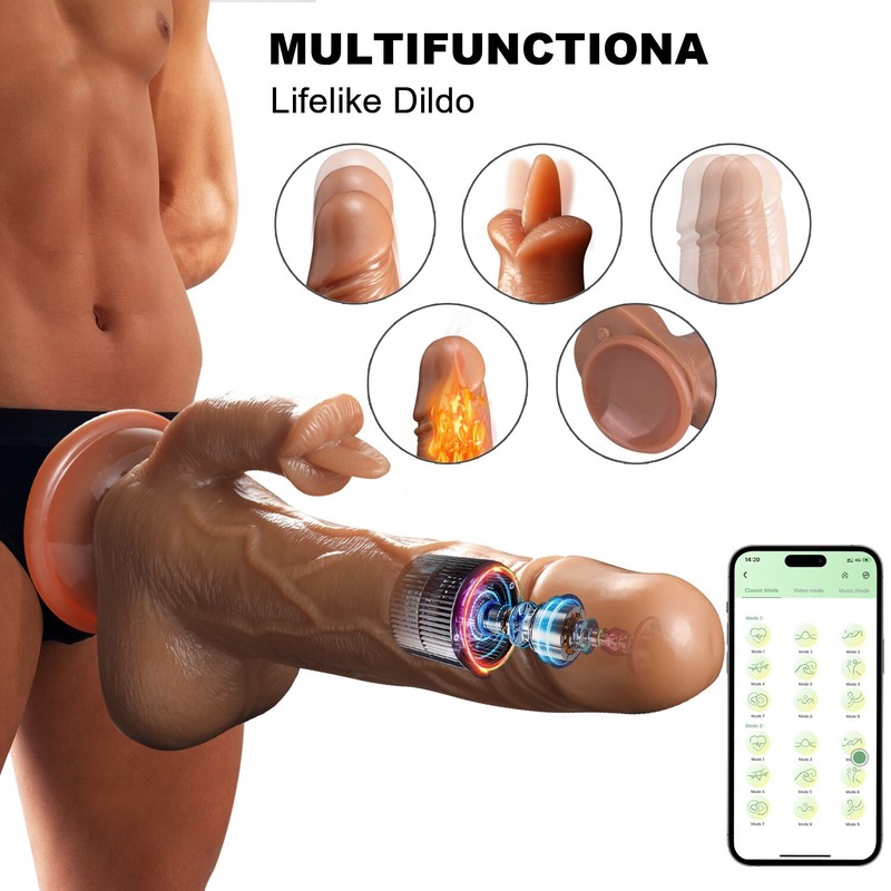 5-in-1 XL Thrusting Dildo Vibrator with Heating Rotating Sex Toy Realistic Dildo gallery