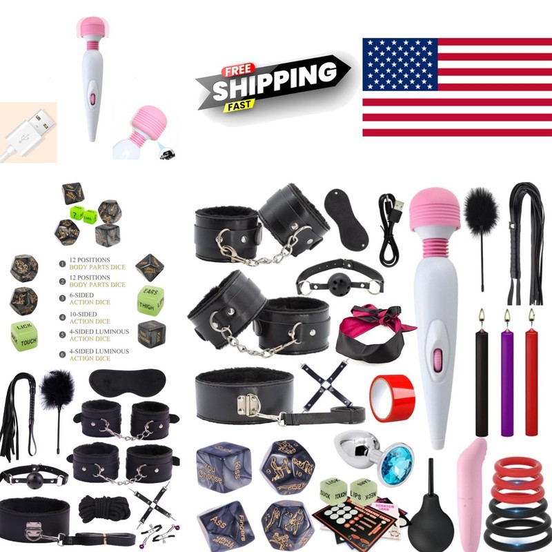 Comprehensive BDSM Bondage Restraints Kit with 35 Adult Toys for Couples