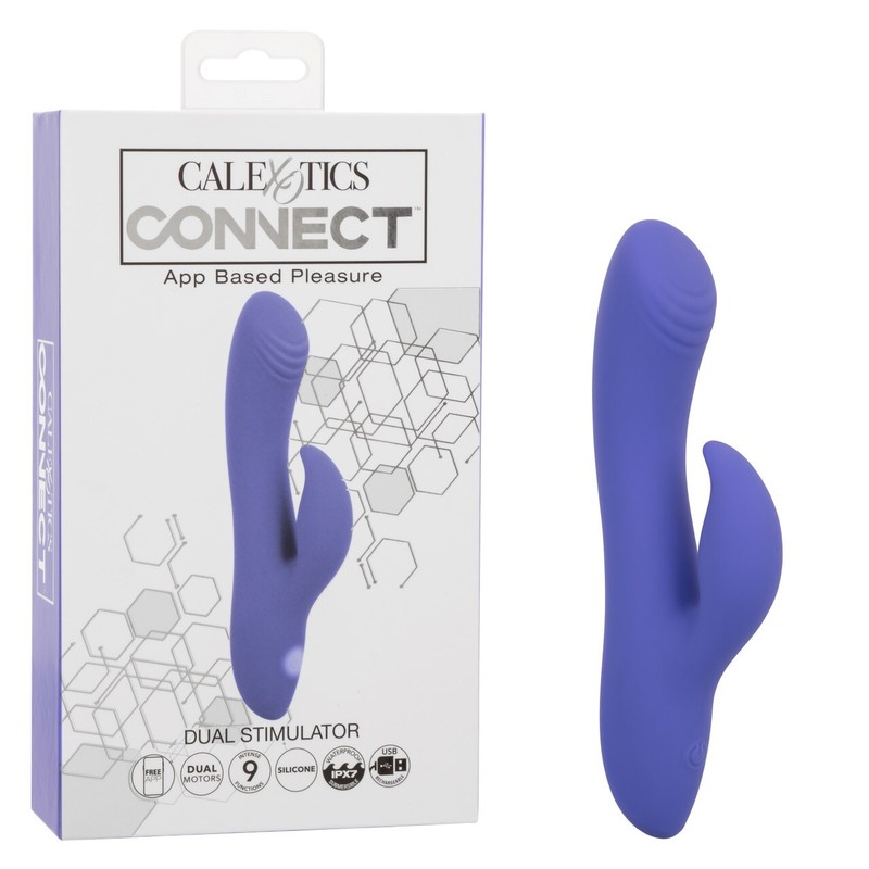 Cal Exotics Connect App-Based Dual Stimulator Vibrator – Periwinkle