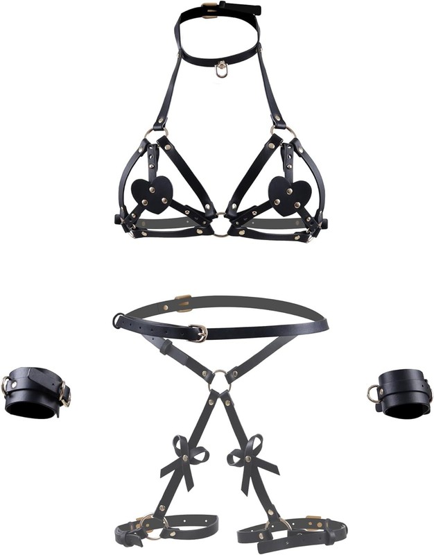 Bondage Restraint Set Bondage for Sex Lingerie Leather Body Belt Chest and Leg