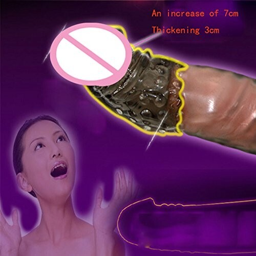 Silicone Penis Cock Extender Extension Sleeve Purple Sex Toy For Men Transparent gallery