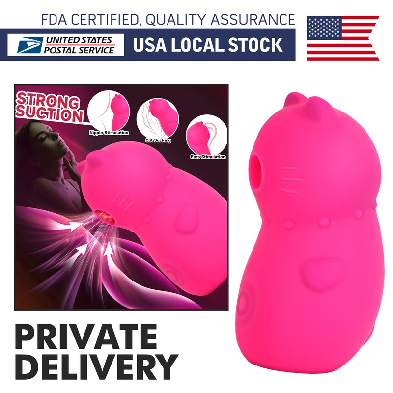 Rose Red Sucking Vibrator Clitoral Nipples Suction Sex Toy 10 Speed Waterproof