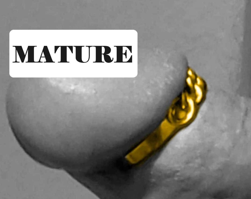 NEW HANDMADE Gold Curb Link Penis Glans Or Cock Ring Solid Cuff Style Brand New! gallery