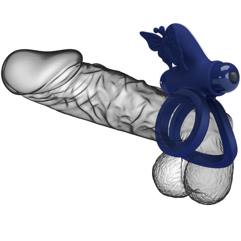 Pretty Love Jamele - Blue Butterfly Vibrating Phallic Double Ring gallery