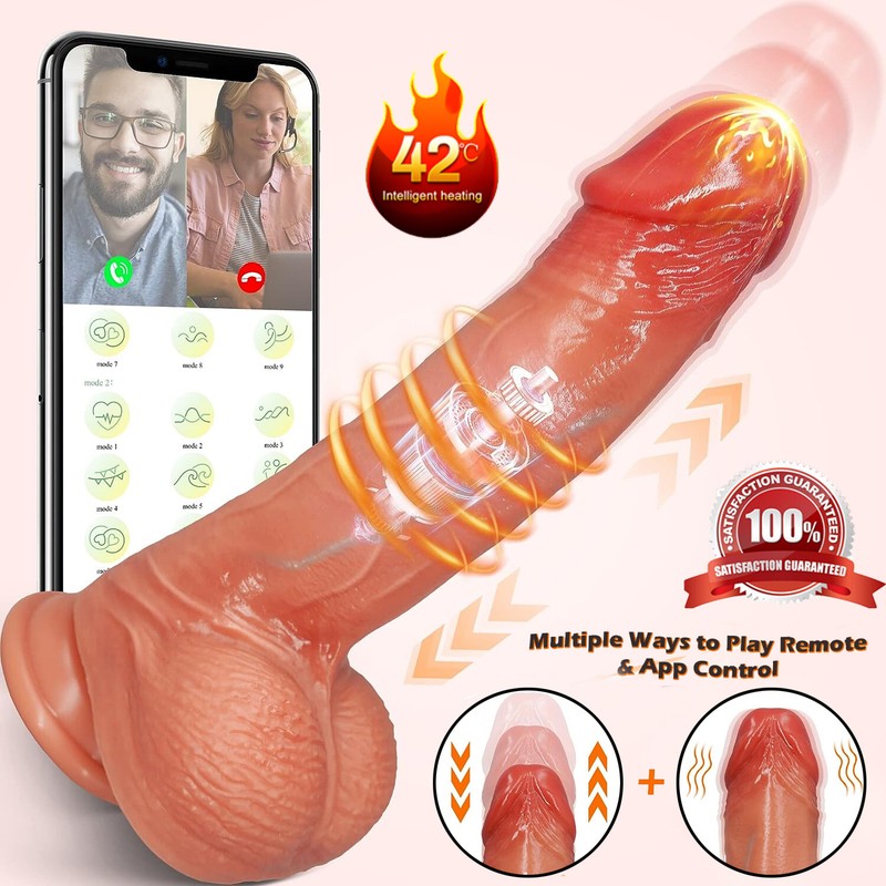 Automatic Thrusting Dildo Sex Machine for Women Hands-Free Sex Toy-Telescopic