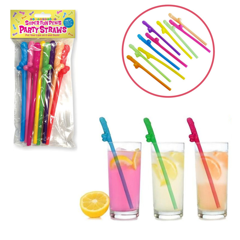 Penis Shaped Playful Drinking Party Straw Bachelorette Supplies Novelty Fun