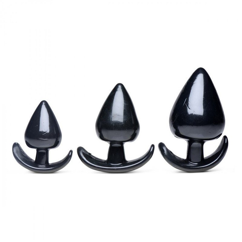 Master Series Triple Spades 3 Piece Anal Stimulation butt plug Sex Toy Set Black