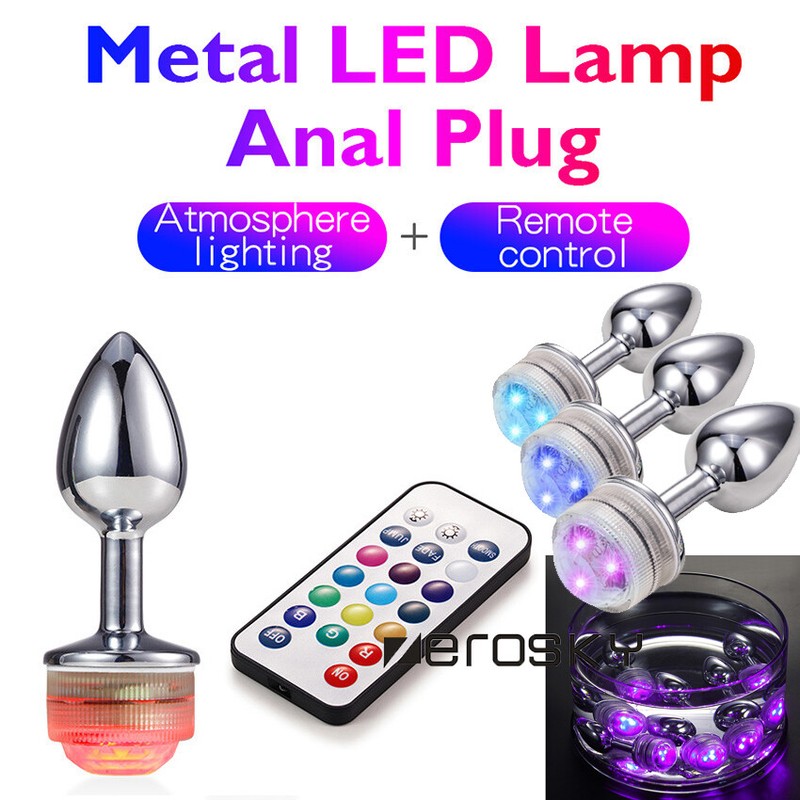 Anal Beads Butt Plug Ass Stopper with LED Light Tail Adult Sex-Toy Cosplay Games gallery