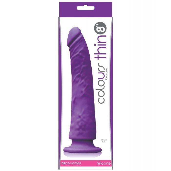 Colours Pleasures Thin 8&Prime; Dildo – Purple