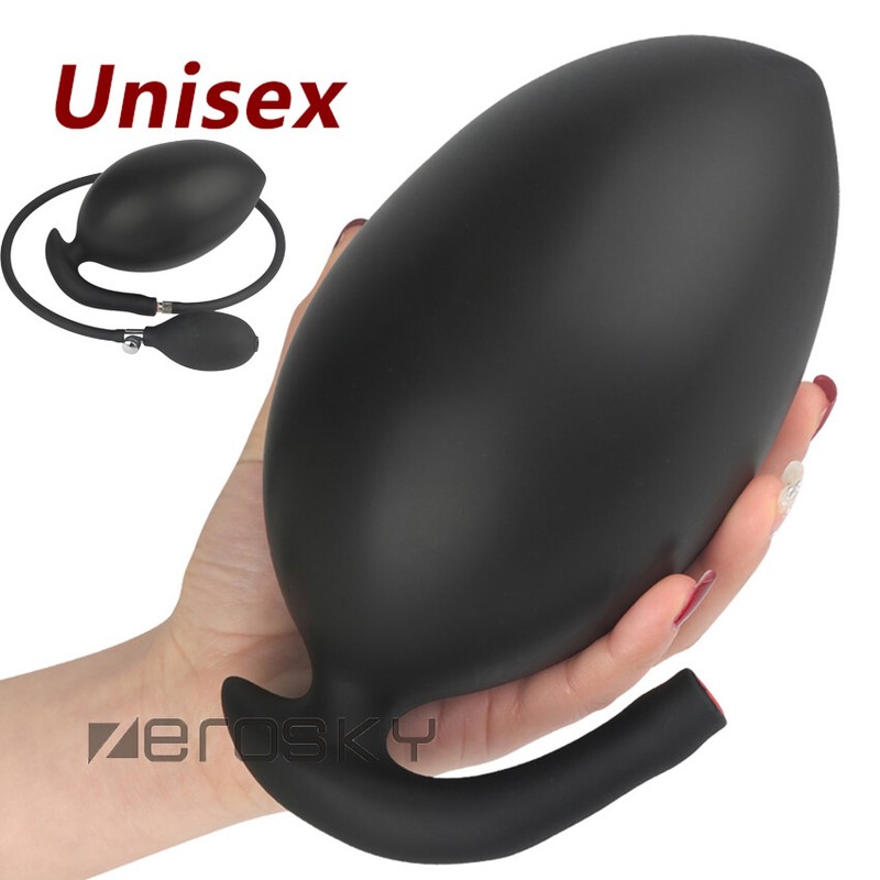 Big Inflatable-Huge-Dildo-Pump-Vaginal-Anal-Expandable-Penis-Butt-Plug-Adult-Toy