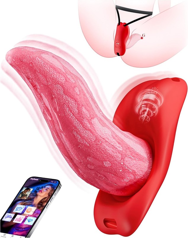 Wearable 2 in 1 Clitoral Licking Tongue Vibrator Waterproof Sex Toy G-2